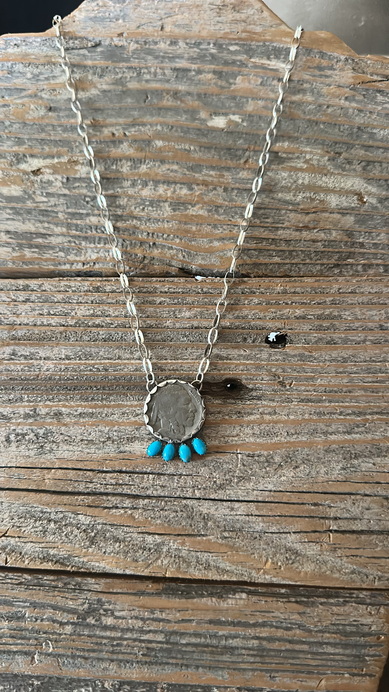 Buffalo Nickel Cluster Necklace