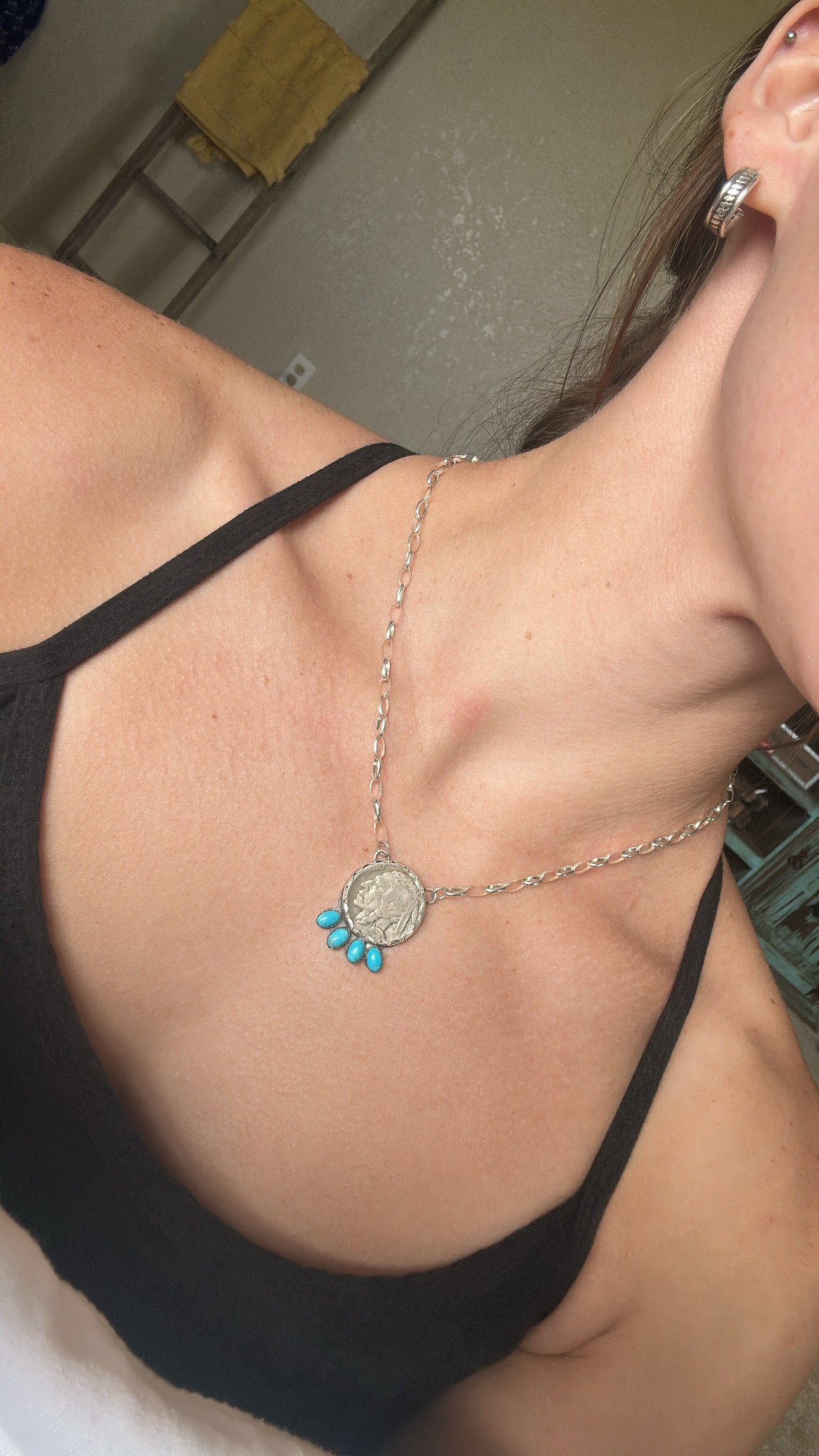 Buffalo Nickel Cluster Necklace