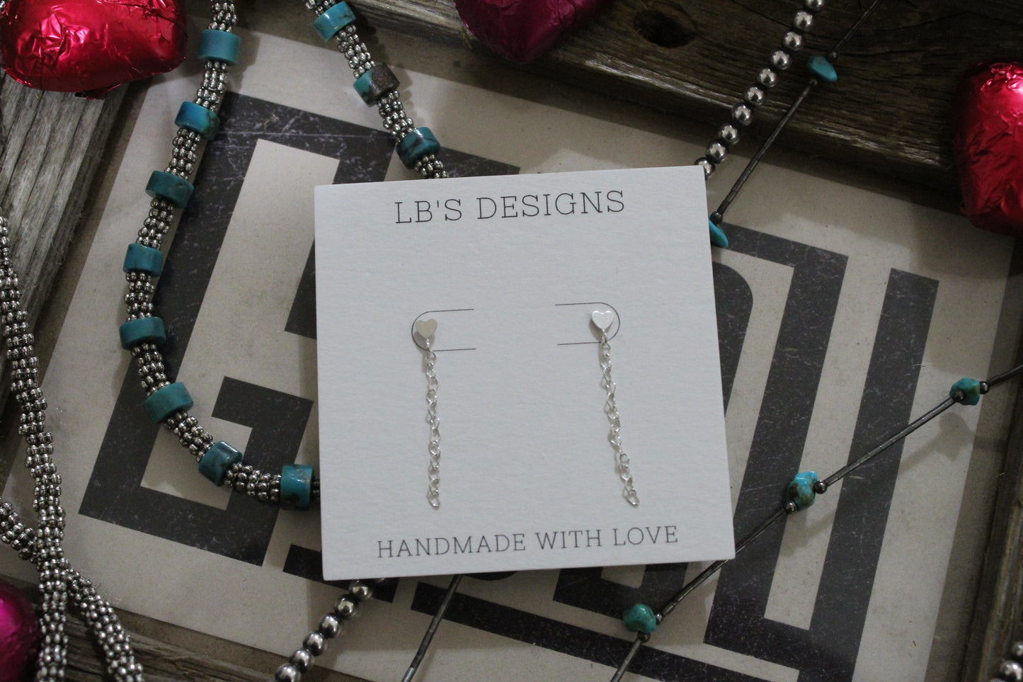 Heart String Studs