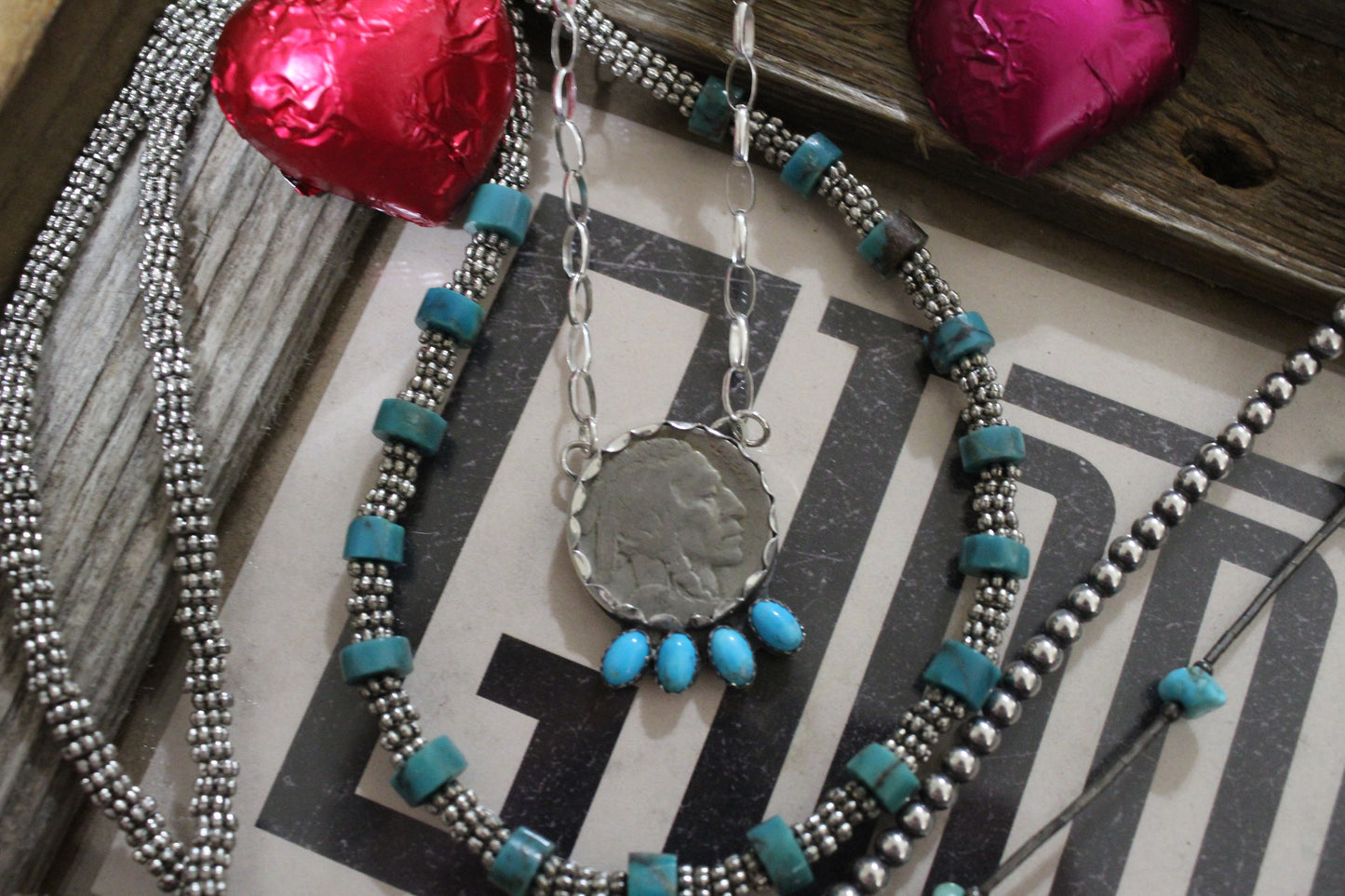 Buffalo Nickel Cluster Necklace