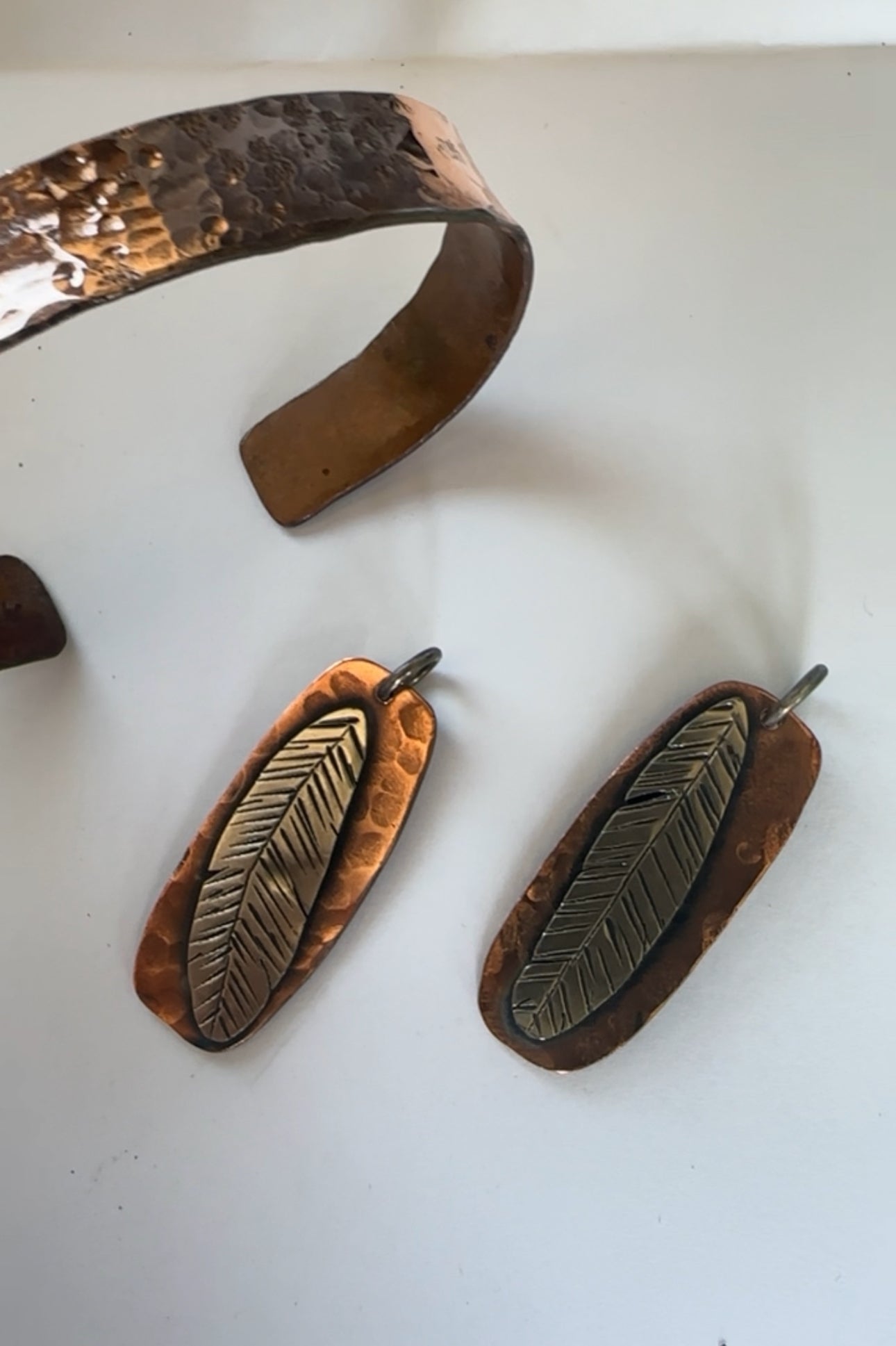 Copper Feather Pendant