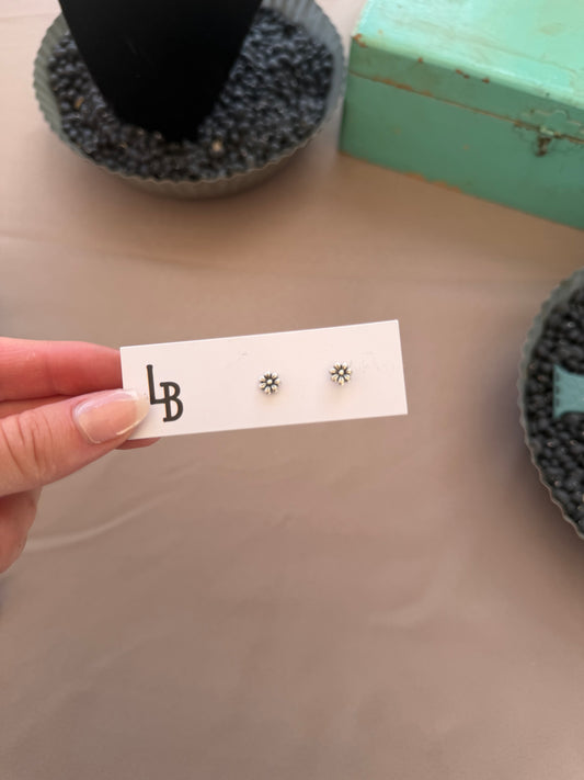 Silver Flower Studs