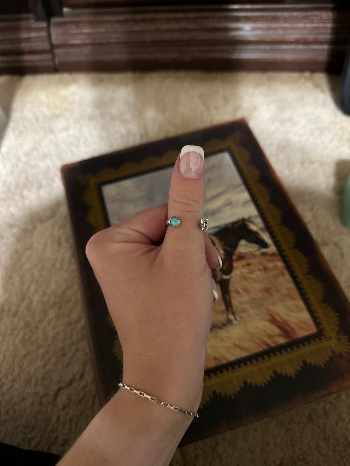 Turquoise Butterfly Ring