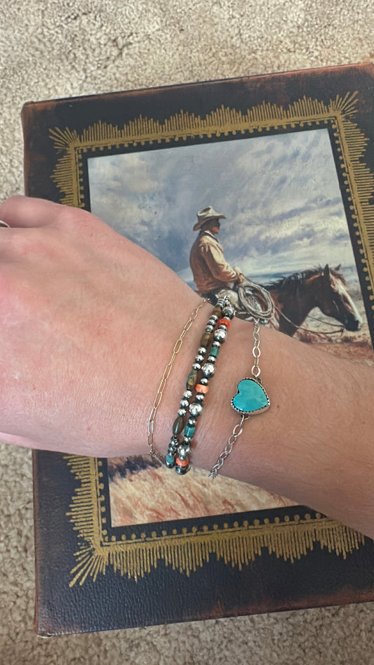 Turquoise Hearts Bracelet